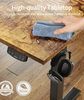 High-quality tabletop of Electric Standing Desk 48 By 24 Inch With Quiet Lift Memory Presets Sit Stand Ergonomic Desk For Home Office 28.3 To 45.7 Inch Height Rustic Brown Finish Smooth Adjustable Computer Table For Workday Comfort