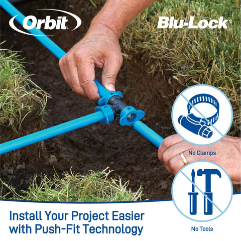 Effortless Yard Irrigation Kit With All In One Automatic Watering System For Lawn And Garden No Fuss Install Blu Lock Tubing