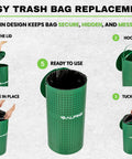 Weather Resistant Green Steel Dog Waste Station With 13.5 Gallon Capacity Outdoor Poop Trash Can For Parks Trails And Public Areas Built From Galvanized Steel With Rugged Powder Coat Finish That Keeps It Looking Sharp with easy trash bag replacement steps.