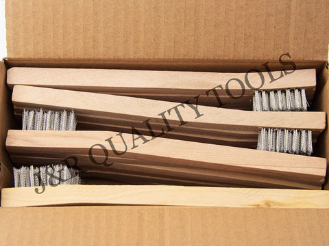 24 Pack Stainless Steel Wire Brush Scrubbers For Heavy Duty Cleaning 8 Inch Long Metal Rust And Dirt Removers in box