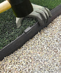 Metal Landscape Edging Stakes Kit With Twenty Pieces Eight And A Half Inch Garden Anchors for terrace boards installation
