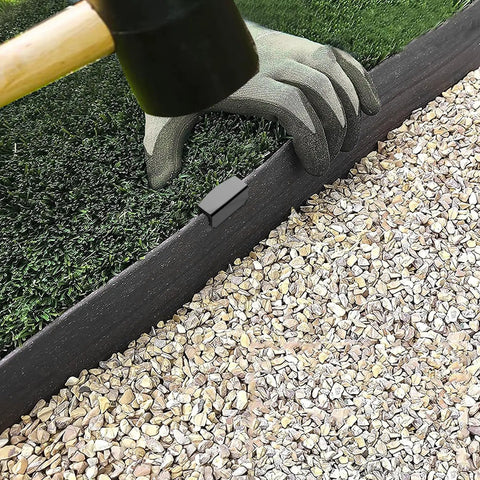 Metal Landscape Edging Stakes Kit With Twenty Pieces Eight And A Half Inch Garden Anchors for terrace boards installation