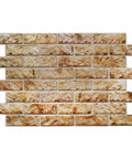 Copper Brown Faux Brick PVC 3D Wall Panels Pack Of 10 For Quick Accent Wall Makeover DIY Friendly Realistic Brick Texture 3.3 Ft By 2 Ft Each Interior Design Wall Paneling Decor showcasing a realistic brick pattern.