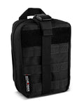 Scherber Premium IFAK MOLLE trauma pouch, black nylon with carrying handle and MOLLE webbing — front view