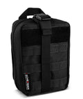 Black pouch of Beefed-Up Premium IFAK Trauma Kit MOLLE Pouch With CAT Tourniquet HyFin Chest Seal Israeli Bandage HSA FSA Approved