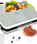 No Fuss Automatic Food Vacuum Sealer For Easy Meal Prep And Fresh Storage with sealed meat, bags, hose, and stopper