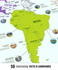 South America section of Colorful Wall Map Poster With Flags And Capitals, The Ultimate World Map For Classrooms And Homes.