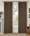 Pleated Linen Blackout Curtains 84 Inches Long 100 Percent Blackout For Bedroom And Living Room With Pinch Pleat Thermal Insulated
