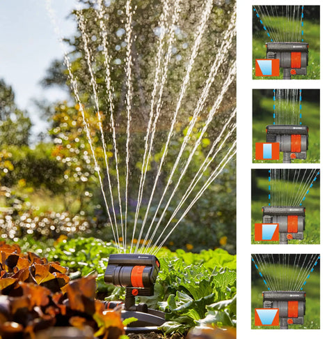 ZoomMaxx Adjustable Oscillating Sprinkler On Metal Step Spike For Even Watering Of Large Lawns Up To 2300 Sq Ft, watering garden.