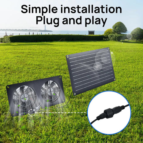 Solar Powered Exhaust Fan For Chicken Coops Greenhouses Sheds Pet Houses And Windows Waterproof No Fuss Easy Plug And Play Installation Built For Small Spaces Up To 880 Ft3 (25 M3)