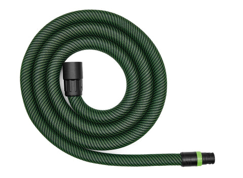 Coiled Suction Hose 27/32 Inch By 3.5 Meter AS CTR For Dust Collection And Power Tool Applications showing connectors