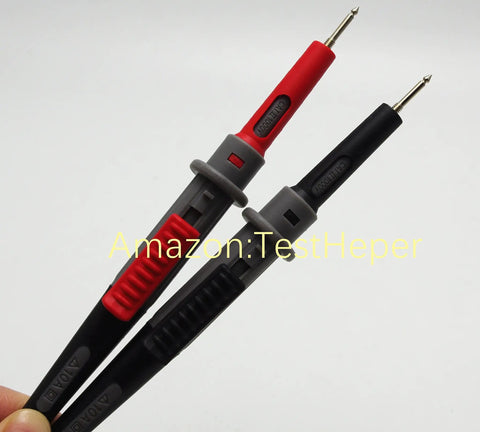 Insulated Silicone Adjustable Length Test Lead Set With Push And Pull Probes For Multimeter DMM 1000V 10A One Hand Use Friendly CAT II 1000V CAT III 1000V CAT IV 600V 1000mm Lead, red and black