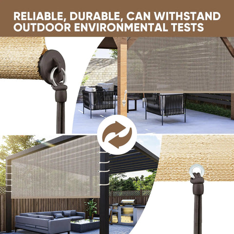 Weatherproof Sun Shade Bungee Kit With End Caps For Exterior Roller Shades And Outdoor Blinds Includes 4 Bungee Tie Downs