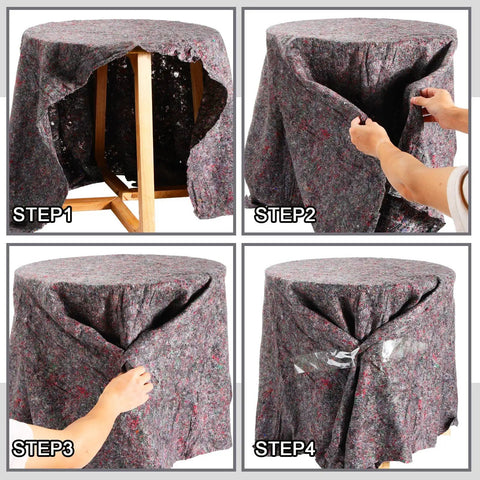 32 Piece Bulk Moving Blankets 54 By 72 Inch Heavy Duty Furniture Pads For Protecting Floors And Furniture During Moves Storage And Shipping Ideal Packing Blanket Set Brown Budget Friendly Easy To Use For Home Movers covering table