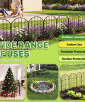 19 Pack Decorative Garden Fence Panels Set With No Dig Install 24 Inch High Outdoor Border Fencing Rust Proof Metal Wire Edging