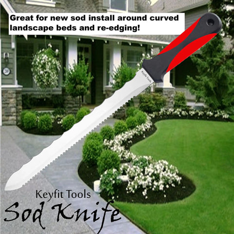 Heavy Duty 4 Pack Sod Cutting Knife With Razor Sharp Serrated Stainless Steel Blade Goes Right Through Tough Turf To Trim Landscape Beds And Snip Around Sprinkler Heads Without A Sweat For Effortless Yard Maintenance