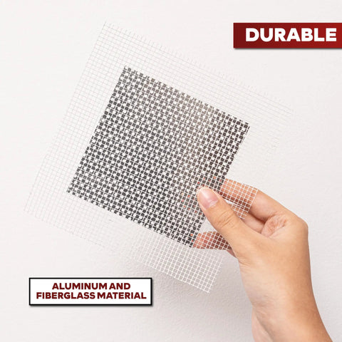 Heavy Duty Aluminum Drywall Patch Kit 12 Pack With Fiberglass Mesh Mess Free Self Adhesive Wall And Ceiling Hole Patches