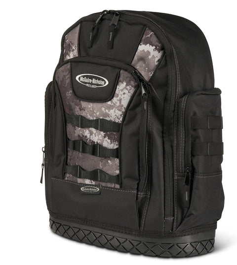Heavy Duty Tool Backpack With Waterproof Base For Easy Tool Organization On The Go Veil Camo Tac Grey Durable Gear Hauler For Tradesmen And DIYers