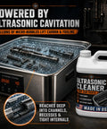 Pro Grade Ultrasonic Gun Cleaner Solution That Hits Different On Stubborn Carbon And Gun Oil With Zero Hard Scrubbing One Concentrated Gallon Mixes Straight Into Two Hundred Ready To Shoot Parts Usa Made in ultrasonic cleaner with bubbling action.