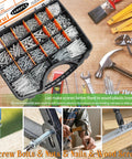 Massive 1680 Piece Nails And Screws Kit With Bolts And Nuts For DIY Home Projects, case with assorted hardware tools