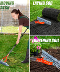 15 Inch Thatch Rake For Lawns Heavy Duty Dethatching Rake With Steel Handle Easy To Use Lawn Tool Removing Thatch and Debris