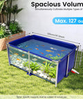 Foldable Canvas Fish Pond With Rustproof Stainless Steel Frame For Koi Prawns Fish And Lobster No Fuss Setup Portable Outdoor Aquarium in garden