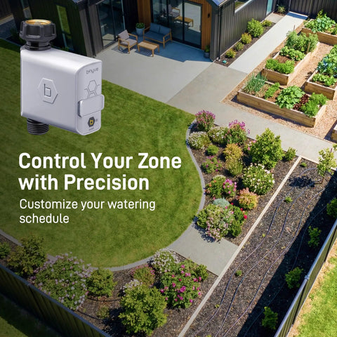 Smart Hose Timer With Wi Fi Hub For Lawn And Garden, App Controlled Outdoor Irrigation System, One Outlet, garden view