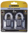50mm Laminated Steel Padlock 2 Pack With Beefy Boron Shackle, Stainless Steel Ball Bearing Lock, Soft Touch TPE Cover