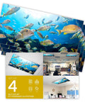 Fluorescent Light Covers For Classrooms And Offices To Kill Harsh Glare And Eye Strain Headache Free Ocean Themed Diffusers In School Master Fish Color 4 Pack Office And Classroom Decorations, showing fish on diffuser panels.