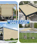 18x38 Sun Shade Sail With Straight Edge Grommets UV Blocking Shade Cover For Outdoor Patio Pergola Backyard Garden Beige