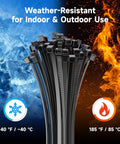 200 Pack Self Locking Nylon Zip Ties Assorted 6, 8, 12 Inch Indoor Outdoor Black And White For Cable Management Tangle Free displayed