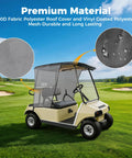 Top Tier Golf Cart Sun Shade Cover Fits Club Car Ds Precedent And Ezgo Txt Rxv Heat Resistant Mesh Curtain on golf cart with waterproof fabric.