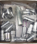 SplineDrive Chrome Wheel Installation Kit For 5 Lug Wheels M14 By One Point Five Thread Size Includes 16 Lug Nuts 1 Installation Tool 4 Wheel Locks 1 Key And Pouch Closed End Lug Nuts For Maximum Grip And Stud Engagement in packaging.