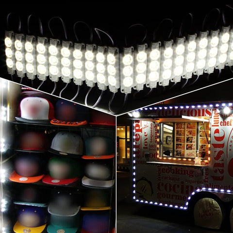Ultra Bright 60ft LED Light Kit With Pure White 5630 Modules Three 20ft Runs Plus Splitter Cable UL Listed 12V AC Power Supply