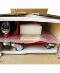 Heavy Duty Low Profile Furniture Dollies, Set Of 4 With Quiet Pu Rollers inside packaging with bubble wrap and foam cushioning.