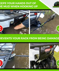 4ft UTV Recovery Strap with Winch Hook and D Ring Shackle on ATV in mud