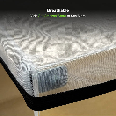Close-up of the Solid Jump Proof Small Pet Cage Top Cover Mesh Canopy For Guinea Pigs And Rabbits 48 By 24 Inch with breathable netting.