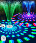 Cool 8000mAh Rechargeable Pool Fountain With Lights For Above Ground Pools Floating Water Pump At Night