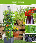 4 Tier Tomato Planter With Box Trellis, 56 Inch Raised Garden Bed Boxes, Climbing Plant Cages For Tomatoes, Veggies, Vines