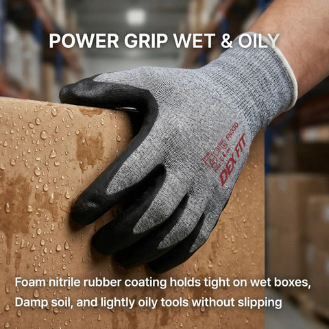 Ultra Thin Nitrile Work Gloves FN330 With 3D Comfort Fit gripping wet box