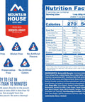 Freeze Dried Breakfast Entree With Biscuits And Gravy For Camping And Backpacking Four Servings Per Pack Two Pack Bundle Thirty Year Shelf Life Easy Outdoor Adventure Grub nutrition facts and labels