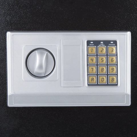 Front view of Digital Safe With Keypad And Manual Override, Heavy Duty Steel Security Box For Home Or Office