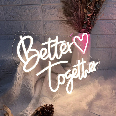 Neon Sign For Wedding Wall Decor LED Light Sign USB Operated Aesthetic Room Decor For Bedroom And Home Office Vibe Lit Gift
