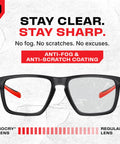 ANSI Z87.1 Clear Safety Glasses With Side Shields For Men And Women, Anti Fog And Scratch Resistant Eye Protection shown