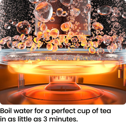 Electric Kettle With Tea Infuser 1L Compact 1500W Fast Boil Auto Shut Off No Fuss Boil Dry Protection boiling water view