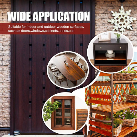 Wide application of Rosewood Water Based Wood Stain For Indoor And Outdoor Furniture Non Toxic Fast Drying Cabinet Varnish Eco Friendly Low Odor Wood Finish No Sweat Formula 8 5 Fl Oz on various wood surfaces.