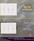 Toggle Light Switch Wall Plate Gloss Finish 3 Gang 4.88 X 6.77 Inches Mid Size Tough As Nails Polycarbonate Thermoplastic UL Listed