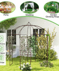 Birdcage Style Garden Arbor With Heavy Duty Metal Frame And Four Climbing Trellises Outdoor Gazebo for Wedding Decor