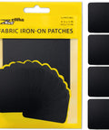Heavy Duty Iron-On Patches Set 12 Black Fabric Repair Patches 3 By 4.25 Inches 100 Percent Cotton Friendly Extra Strong Glue