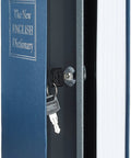 Portable Book Safe Hideaway Stash Box Disguised As A Real Book With Key Lock For Valuables Large Blue Hidden Storage On Your Bookshelf